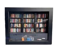 Pzuryhg Anxiet-y Bookshelf, Anxiet-ys Bookshelf Shake Away Your Anxiet-y, Miniature Bookshelf, Wooden Colorful Bookshelf, 200 Miniature Book Models Christmas Decorative Bookshelf for Book Lovers