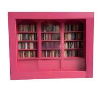 Pzuryhg Anxiet-y Bookshelf, Anxiet-ys Bookshelf Shake Away Your Anxiet-y, Miniature Bookshelf, Wooden Colorful Bookshelf, 200 Miniature Book Models Christmas Decorative Bookshelf for Book Lovers