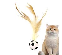 Pzuryhg Balle en plumes pour chat, balle de rebond interactive, jouet à mâcher et à poursuivre pour un exercice sain, enrichir le temps de jeu des animaux de compagnie, renforcer le lien entre les