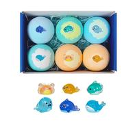 Pzuryhg Boule de Bain Moussant - Six Pièces Nettoyant pour le Corps Rafraîchissant,Boule Effervescente pour Bain Moussant avec Jouets Animaux,Pour voyage, hôtel, maison, spa, filles, garçons,