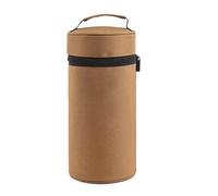 Pzuryhg Camping Lantern Storage Bag, Cylindrical Protective Tote, Padded Anti Collision Carrying Case with Handle, Beige Yellow, Brown, for Lanterns, Tanks, Outdoor Picnic and Hiking