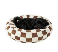 Pzuryhg Canapé pour animal de compagnie - Lit en peluche pour chat - Nid rond avec bords surélevés - Coussin d'hiver léger et confortable - Idéal pour l'intérieur, le salon, la chambre à coucher, pour