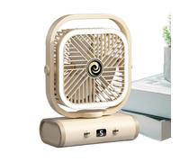 Pzuryhg Desk Fans Small Quiet, Portable Air Cooler, Rechargeable Cooling Gadget, 5-Speed Wind Control, Adjustable Tilt Head, Built-In Night Light, Perfect For Bedroom, Dorm, 9.47x7.09x3.8 Inches