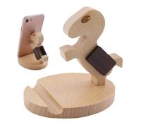 Pzuryhg Desktop Phone Stands, Creative Tabletop Phone Stand, Mobile Phone Wood Bracket, Cute Phone Stand for Desk, Wooden Phone Holder, Phone Stand Work Area Wood 11.2x9.6x10.4cm/4.41x3.78x4.09 inch