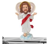 Pzuryhg Figurine de collection religieuse Jésus Bobblehead pour tableau de bord de voiture, 7,5 x 4,5 x 12,7 cm, décoration symbolique inspirante, ornement basé sur la foi pour la maison, le bureau