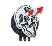 Pzuryhg Golf Ball Marker, Skull Design, Hat clip manganese steel, Ball mark iron Metal Hat Clips, Creative Fun Accessory, Lightweight, Easy Attach, Ideal for Golfers, Outdoor Golfing, 3x2.5cm