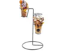 Pzuryhg Ice Cream Stand - Metal Cone Display Rack, Dessert Serving Organizer with Weighted Base, Space Saving Presentation Solution, Ideal for Parties Events Buffets Cafes Weddings Celebrations