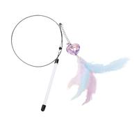 Pzuryhg Interactive Cat Teaser Toy, Feather Dangler with Bells, Fun Teasing Stick with Bell Sound, Exercise and Play, Engaging Indoor Pet Toy, Ideal for Cats of All Ages, 31.5x0.59x0.59in