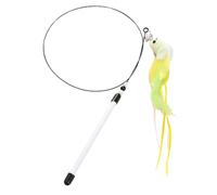 Pzuryhg Interactive Cat Teaser Toy, Feather Dangler with Bells, Fun Teasing Stick with Bell Sound, Exercise and Play, Engaging Indoor Pet Toy, Ideal for Cats of All Ages, 31.5x0.59x0.59in