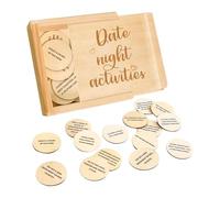 Pzuryhg Jeu de rendez-vous pour couple - Jeux de société romantiques pour adultes | Matériau en bois durable avec 52 activités uniques, boîte de nuit amusante pour cadeau de mariage, fête prénuptiale