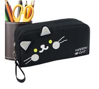 Pzuryhg Large Capacity Pencil Case, Broidered Pencil Case, Stylish Pencil Bag, Cat Design Pencil Case, Primary School Students Double Zipper Organization Bag for Fountain Pen, Pencil