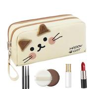 Pzuryhg Large Capacity Pencil Case, Broidered Pencil Case, Stylish Pencil Bag, Cat Design Pencil Case, Primary School Students Double Zipper Organization Bag for Fountain Pen, Pencil