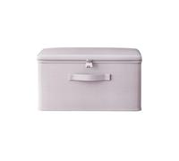 Pzuryhg Linen Organizer Box - Stackable Toy Chest, Wardrobe Crate with Protective Lid, Versatile Tidying Solution, Ideal for Workplace Desk Books Snacks Bathroom Essentials