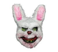 Pzuryhg Masque d'Halloween effrayant, masque de lapin sanglant effrayant, masque de lapin en fourrure, masque d'horreur élastique pour adultes et enfant, masque drôle pour Halloween, carnaval, fête