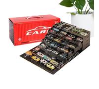 Pzuryhg Mini Toy Cars - 48 Pcs Metal Learning Vehicles for Kids, Space Saving Playset, Construction and Realistic Design, Ideal for Boys Travel Home Bedroom School Birthday Holiday Fun