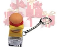 Pzuryhg Novelty Keyring, Simulation Hamburger Button, Bag Key Accessory, Three-Dimensional Food, Lightweight Decorative Item, Clothing Shoes & Jewelry, Compact 2 Inch Diameter, Adult Kids Boys Girls