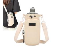 Pzuryhg Porte-bouteille d'eau avec sangle, sac à gobelet avec bandoulière pour la marche, manchon multifonction avec poche pour téléphone, idéal pour homme et femme, camping, escalade, randonnée, 23 x