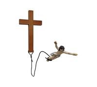 Pzuryhg Religious Statue - Jumping Jesus Wall Decor, Humorous Christian Figurine with High Action Pose, Spiritual Conversation Piece, Ideal for Easter Home Living Room Gallery