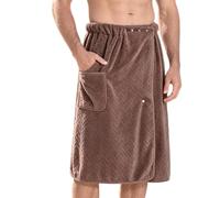 Pzuryhg Serviette de Sauna Peignoir Ajustable Doux Grande Taille avec Poche
