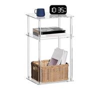 Pzuryhg Side Table - Transparent Acrylic End Stand, Tall Small Space Furniture Shelf with Clear Modern Styling Advantage, Compact Storage Function, Ideal for Apartment Bathroom Living Room Use