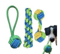 Pzuryhg Small Dog Rope Toy, 3-Pack Puppy Tug of War Ropes, Bite-Resistant Teeth Cleaning Toys, Pup Grinding Accessories for Indoor, Outdoor Dogs, Interactive Chew Playset, 5.91x1.97 inches