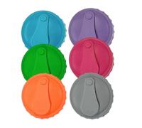 Pzuryhg Soda Can Lids, 6X Drink Covers, Silicone Carbonation-Preserving Bar Tool, Spill-Resistant Fit, for Beer, Beverage Storage, Juice, and Energy Drink, 13g