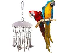 Pzuryhg Stainless Steel Bird Toys, Durabled Parrot Chew Tools, 23x11cm, Interactive Foraging Puzzle Game, Boredom Relief Educational Toy for Lovebirds, Finches
