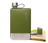 Pzuryhg Stainless Steel Flat Water Bottle, Portable Travel Canteen, 230ml Lightweight Beverage Flask, Washable Design, Compact Size, Ideal For Juice, Coffee, Soda, And Liquor On The Go