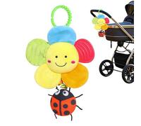 Pzuryhg Stroller Hangable Toys, Strollers Toy with Hangable Sensory Activity Toys, Velvet, PP Cotton Comfortable Toddler Crib Rattle for Bouncer, Bassinet, Car Seats, Early Learning, 40x18cm/38x17cm