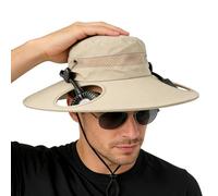 Pzuryhg Sun Hat - Fan Cooling Headwear, USB Rechargeable Wide Brim with Breathable Mesh Panels, Hands Free Airflow System, Ideal for Beach Hiking Fishing Gardening Travel Festivals