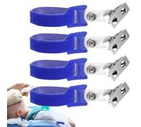 Pzuryhg Support de canule, 4 clips de tuyau anti-enroulage, support de tube de ventilation de trachéotomie pour sécurité du sommeil, alliage adhésif, gestion des tubes près du lit, 7,4, bleu, Refer to