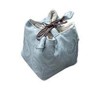 Pzuryhg Tea Caddy Pouch - Decorative Fabric Drawstring Tote, Vintage Style Linen Sleeve with Reinforced Protective Internal Lining, Lightweight Travel Carry Case, Ideal for Picnic Road Trip Workplace