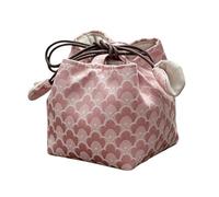Pzuryhg Tea Caddy Pouch - Decorative Fabric Drawstring Tote, Vintage Style Linen Sleeve with Reinforced Protective Internal Lining, Lightweight Travel Carry Case, Ideal for Picnic Road Trip Workplace
