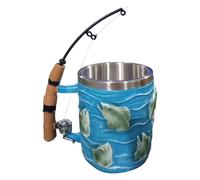 Pzuryhg Water Cup - Cold Hot Beverage Chalice, Decorative Fisherman Scene Tumbler with Sturdy Easy Grip Handle, All Season Drinkware, Ideal for Camping Dorm Apartment Family Gathering