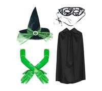 Pzuryhg Witch Costume, Witch Cosplay, Complete Set Comfortable Fit Stylish Design Soft Fabric Eye Masque Vibrant Colors Adjustable Size Lightweight Material, Halloween Costume for Holiday, Halloween