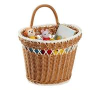 Pzuryhg Woven Wall Basket - Hanging Fruit Storage Bin, Synthetic Rattan Mountable Crate with Open Weave Design, Vertical Space Saving Solution, Ideal for Kitchen Laundry Pantry Room