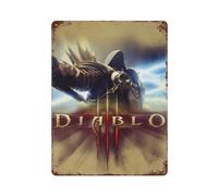PZXXUEHY Poster de jeu vidéo Diablo 2 Décoration murale Art Métal Poster Moderne Bar Décorations 40 x 30 cm