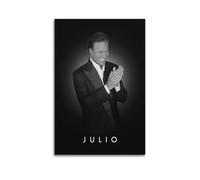PZXXUEHY Poster décoratif sur toile avec motif Julio Iglesias, chanteur masculin, affiche et image d'art moderne pour chambre à coucher (50 x 75 cm)