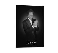 PZXXUEHY Poster décoratif sur toile avec motif Julio Iglesias, chanteur masculin, affiche et image d'art moderne pour chambre à coucher (20 x 30 cm)