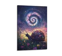 PZXXUEHY Poster décoratif sur toile représentant des étoiles, des coquillages, des escargots et des fleurs colorées - Poster décoratif sur toile moderne pour chambre à coucher (50 x 75 cm)