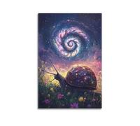 PZXXUEHY Poster décoratif sur toile représentant des étoiles, des coquillages, des escargots et des fleurs colorées - Poster décoratif sur toile moderne pour chambre à coucher (30 x 45 cm)