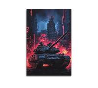 PZXXUEHY Poster décoratif sur toile « Tank in The Doomsday City » - Poster et image d'art moderne pour chambre à coucher - 40 x 60 cm