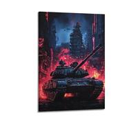 PZXXUEHY Poster décoratif sur toile « Tank in The Doomsday City » - Poster et image d'art moderne pour chambre à coucher - 40 x 60 cm