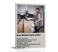 PZYASX 6lack East Atlanta Love Letter Poster imperméable sur toile décorative adaptée pour la décoration de bureau, chambre à coucher, salon, 60 x 90 cm, style cadre