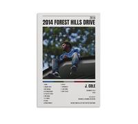 PZYASX J. Cole 2014 Forest Hills Drive Poster imperméable sur toile décorative pour bureau, chambre à coucher, salon, 50 x 75 cm, style sans cadre