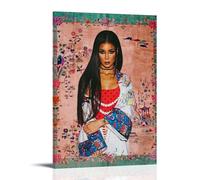 PZYASX Jhené Aiko - Peinture murale imperméable sur toile - Convient pour la décoration de bureau, de chambre à coucher, de salon - 40 x 60 cm - Style cadre
