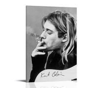PZYASX Kurt Cobain Poster mural imperméable sur toile pour bureau, chambre à coucher, salon, 20 x 30 cm, style cadre