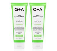 Q+A AHA Exfoliator Body Scrub (250ml x 2), Exfoliating Body Scrub with AHA and Lactic & Glycolic Acid, Smooths Rough Dry Skin, Brightens & Hydrates, Vanilla & Coconut Scent