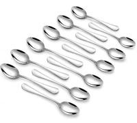 Q&A Cuillere a Expresso 12 Pièces, 10,4 cm, Acier Inoxydable SUS304 | Finition miroir, bords lisses, compatible lave-vaisselle, pour cafe, thé, dessert, cappuccino, espresso