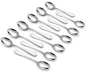 Q&A Cuillere a Expresso 12 Pièces, 10,4 cm, Acier Inoxydable SUS304 | Finition miroir, bords lisses, compatible lave-vaisselle, pour cafe, thé, dessert, cappuccino, espresso